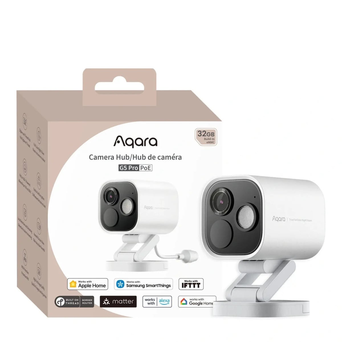 Camera inteligenta Aqara Hub G5 PRO, POE, Alba cu Hub Zigbee incorporat