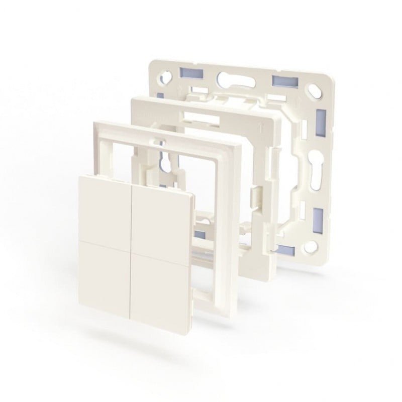 Comutator de perete Shelly BLU Wall Switch 4 + rama Gira/Merten