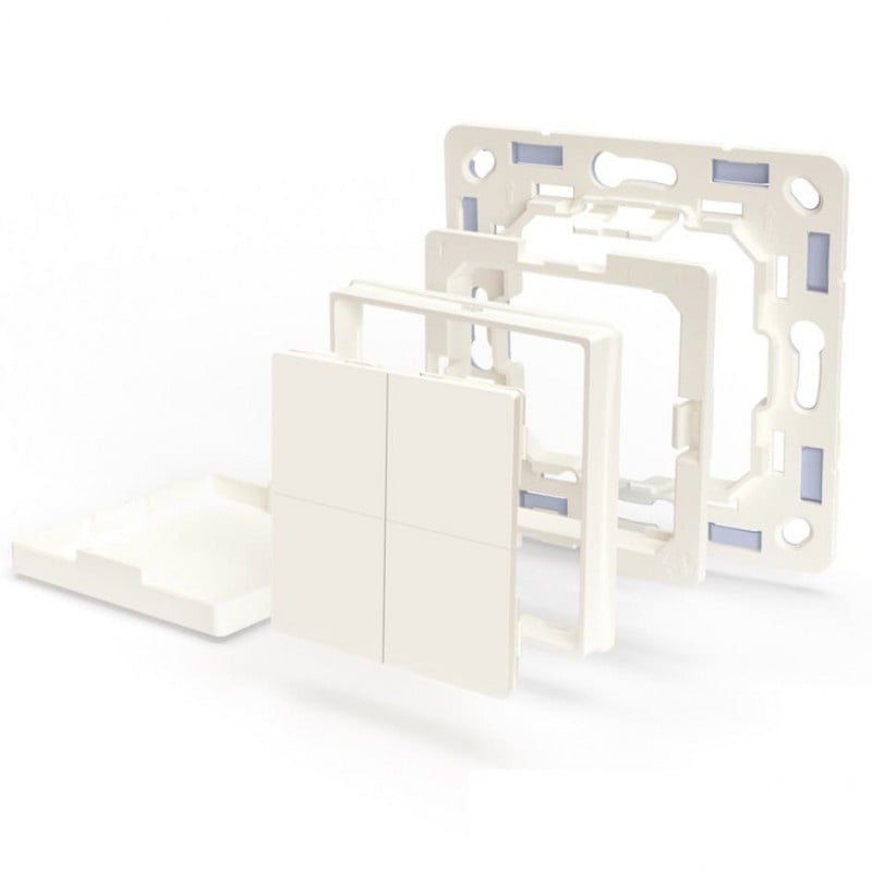 Comutator de perete Shelly BLU Wall Switch 4 + rama pentru cadre Legrand/Shelly