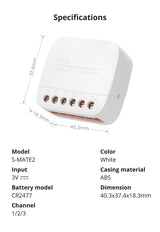Comutator inteligent Sonoff S-Mate2, 3 canale