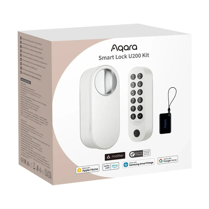 Încuietoare / Yală inteligentă Aqara U200 Kit, Alba, Apple HomeKit, Matter