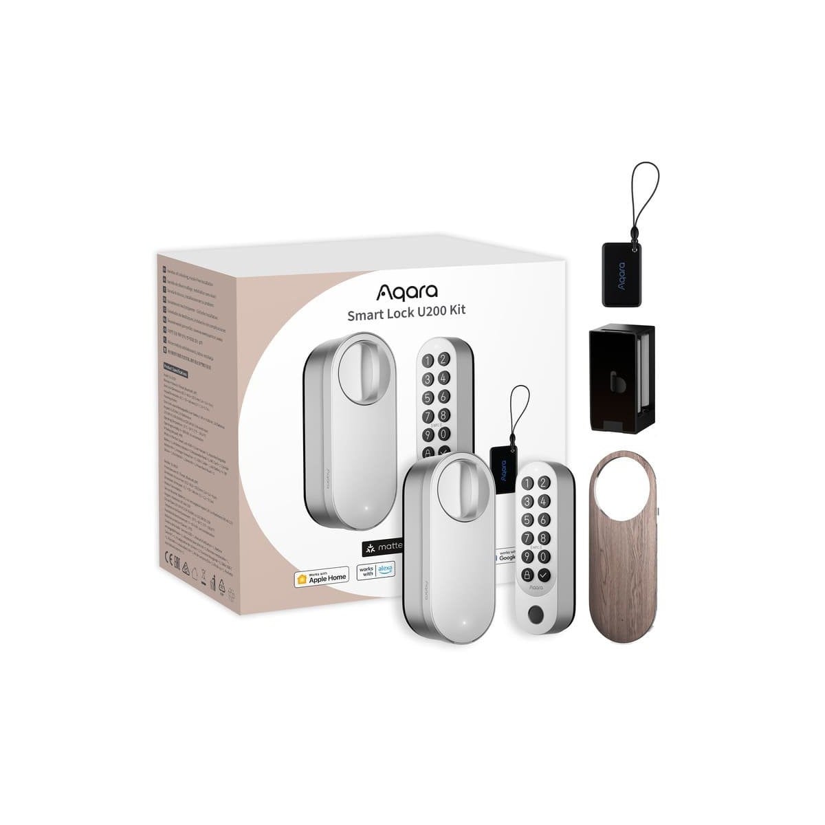 Încuietoare / Yală inteligentă Aqara U200 Kit, Silver, Apple HomeKit, Matter