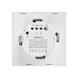 Intrerupator inteligent cu touch Sonoff T2 EU TX, Wireless + RF 433, 2 canale, compatibil iOS/Android, Amazon Alexa/Google Assistant, sticla, Alb
