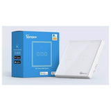 Intrerupator inteligent cu touch Sonoff T2 EU TX, Wireless + RF 433, 3 canale, compatibil iOS/Android, Amazon Alexa/Google Assistant, sticla, Alb