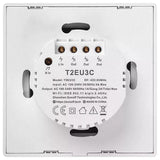 Intrerupator inteligent cu touch Sonoff T2 EU TX, Wireless + RF 433, 3 canale, compatibil iOS/Android, Amazon Alexa/Google Assistant, sticla, Alb