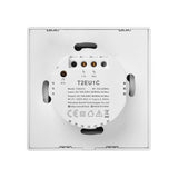 Intrerupator inteligent simplu cu touch Sonoff T2EU1C TX, Wi-Fi, compatibil Amazon Alexa si Google Assistant, sticla, Alb