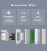 Întrerupător inteligent Sonoff M5-2C-86W, 2 canale, 10A, protocol Matter, Alb