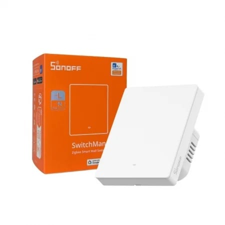 Întrerupător inteligent Sonoff ZBM5-1C-80W, 1 canal, 10A, Zigbee, Alb