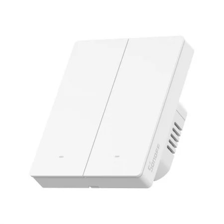Întrerupător inteligent Sonoff ZBM5-2C-80W, 2 canale, 10A, Zigbee, Alb