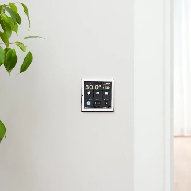 Intrerupator Smart cu touchscreen Shelly Wall Display, Alb, Wi-FI, Bluethooth