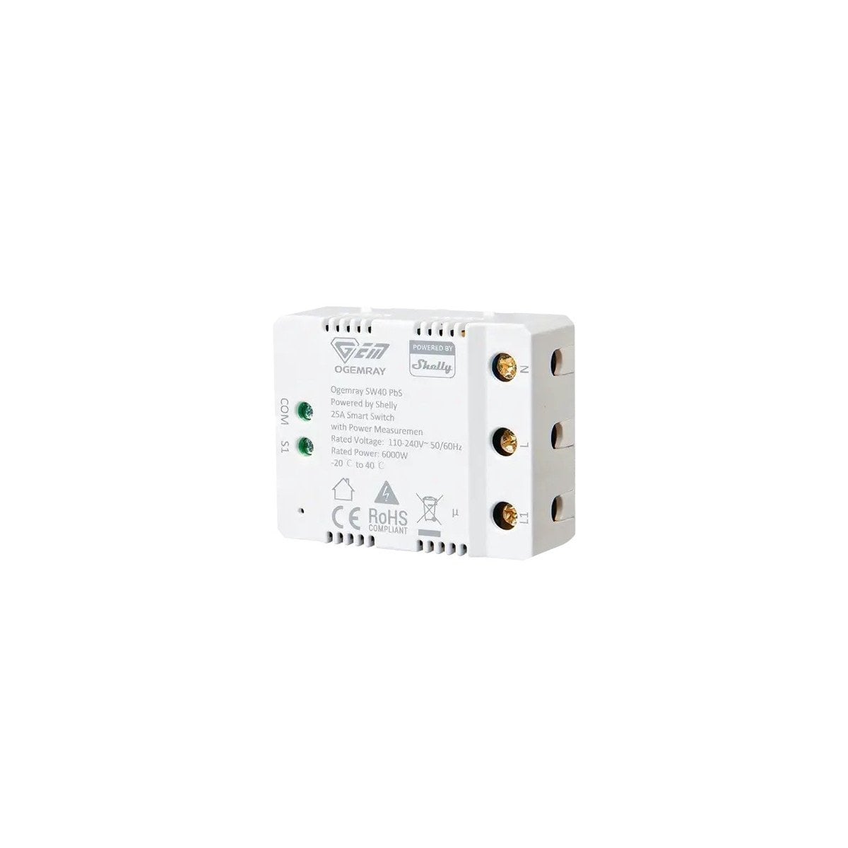 Ogemray Smart Relay 25A – Control inteligent pentru consumatori mari, cu funcții complete Shelly
