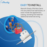 Pachet 2x Shelly 1PM Mini Gen4 – Releu inteligent WiFi, Zigbee, Matter, Bluetooth cu masurare consum