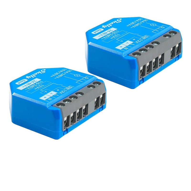 Pachet de 2 x Shelly 1 Gen4 – Modul releu inteligent WiFi, Matter, Zigbee, Bluetooth