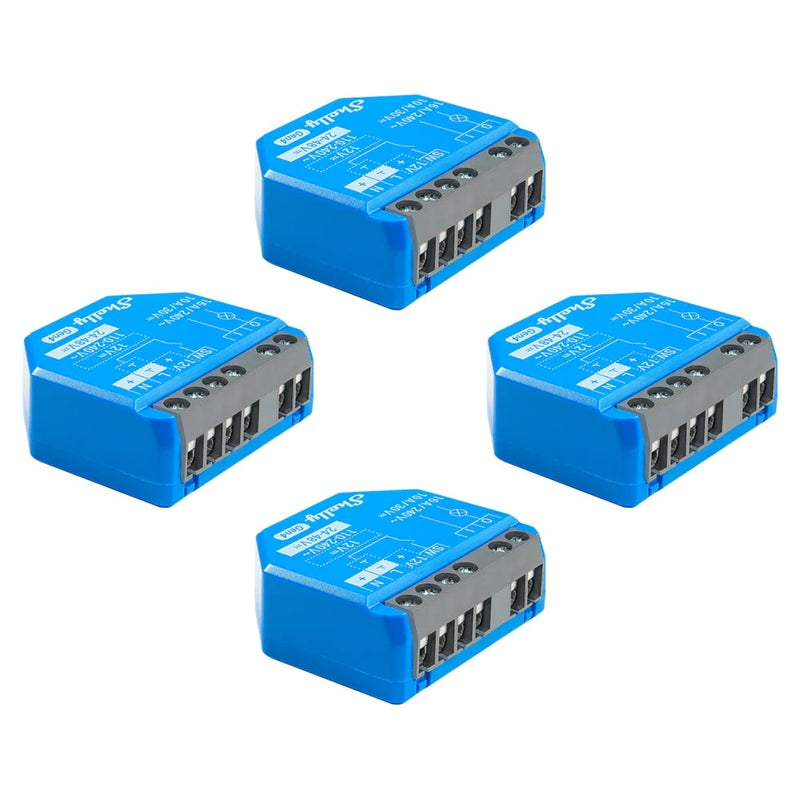 Pachet de 4 x Shelly 1 Gen4 – Modul releu inteligent WiFi, Matter, Zigbee, Bluetooth