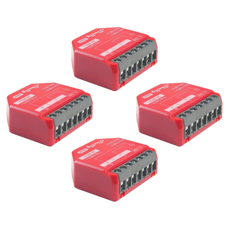 Pachet de 4 x Shelly 1PM Gen4 – Releu inteligent WiFi, Matter, Zigbee, Bluetooth cu masurare consum