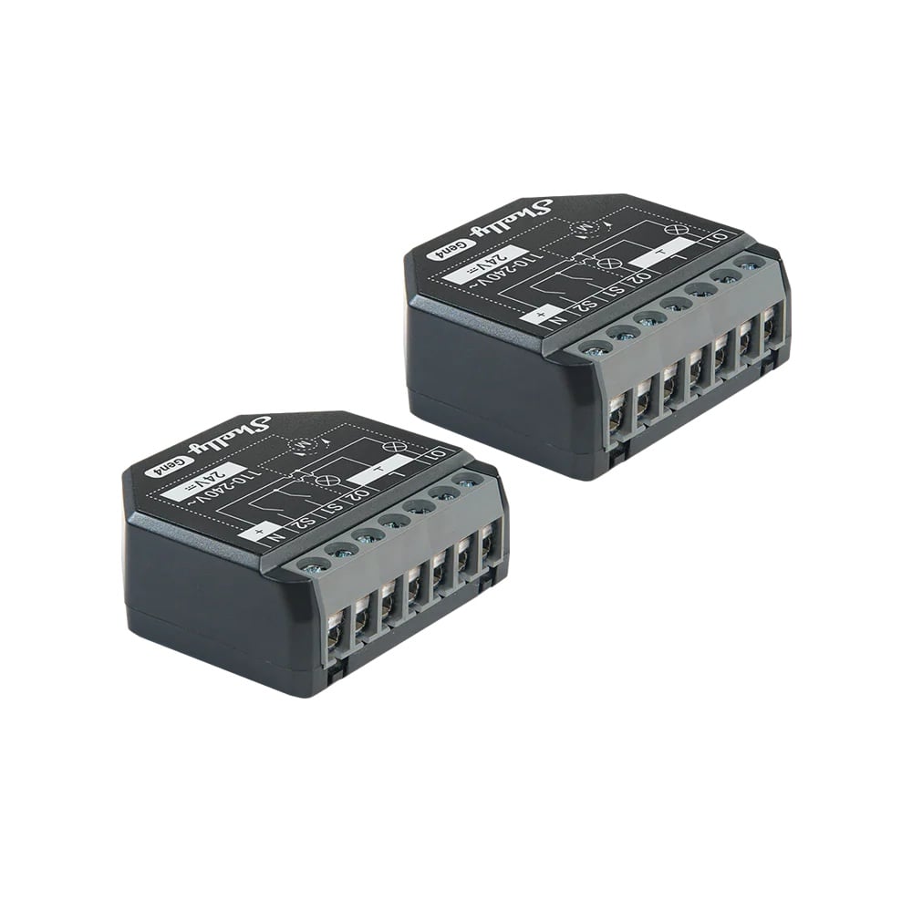 Packet 2 relee inteligente Shelly 2PM GEN4, 2 canale, 2x10A, monitorizare consum, multiprotocol (WiFi, bluetooth, matter, zigbee) , integrare Home Assistant