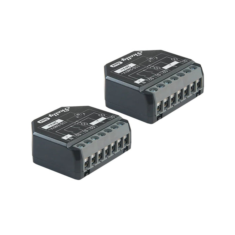 Packet 2 relee inteligente Shelly 2PM GEN4, 2 canale, 2x10A, monitorizare consum, multiprotocol (WiFi, bluetooth, matter, zigbee) , integrare Home Assistant