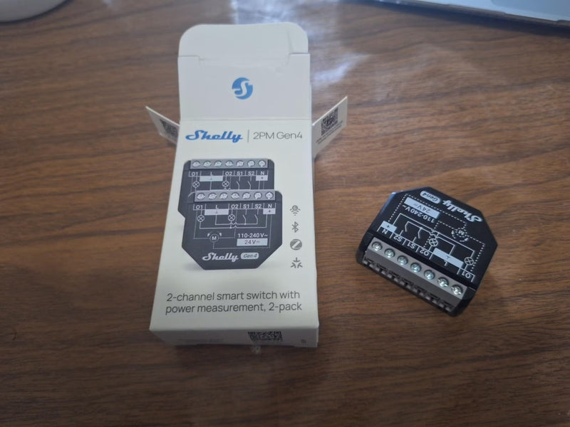 Packet 2 relee inteligente Shelly 2PM GEN4, 2 canale, 2x10A, monitorizare consum, multiprotocol (WiFi, bluetooth, matter, zigbee) , integrare Home Assistant