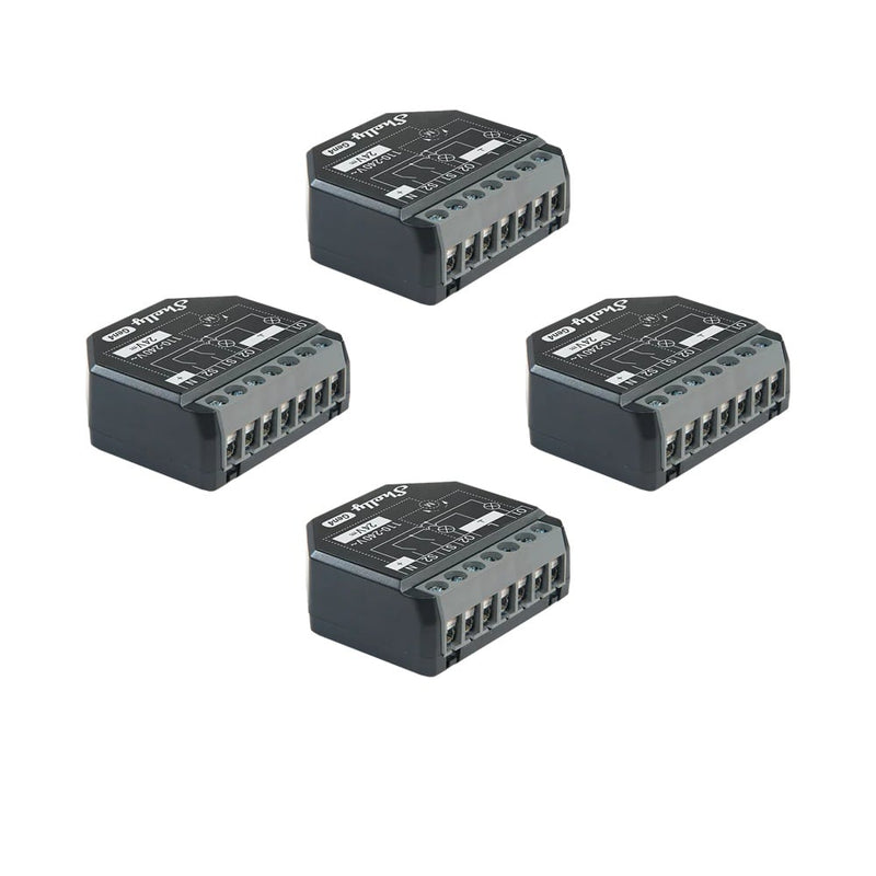 Packet 4 relee inteligente Shelly 2PM GEN4, 2 canale, 2x10A, monitorizare consum, multiprotocol (WiFi, bluetooth, matter, zigbee) , integrare Home Assistant