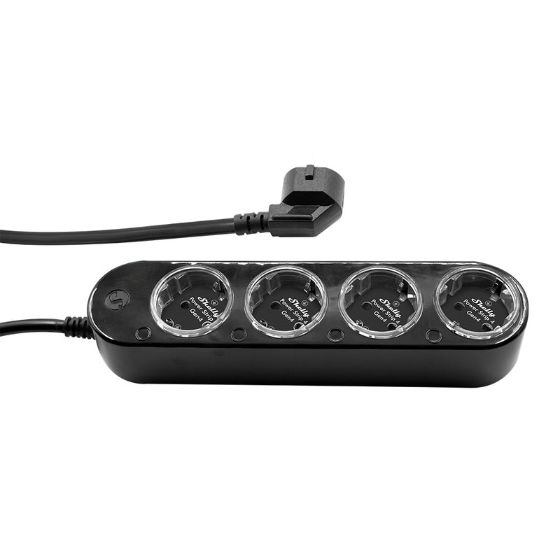 Prelungitor inteligent cu 4 prize și măsurare consum Negru - Shelly Power Strip 4 Gen4