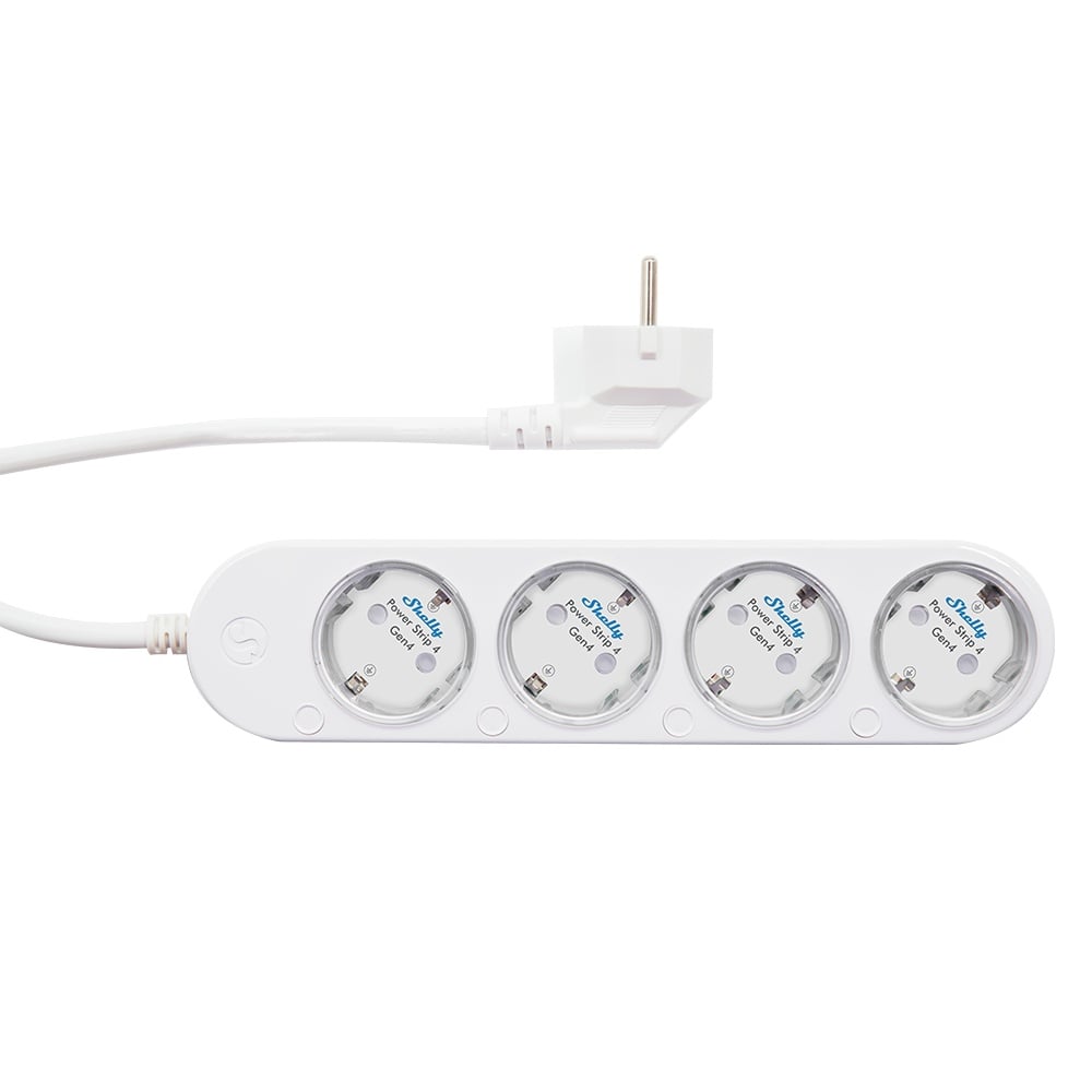 Prelungitor inteligent cu 4 prize și măsurare consum-Shelly Power Strip 4 Gen4 Alb