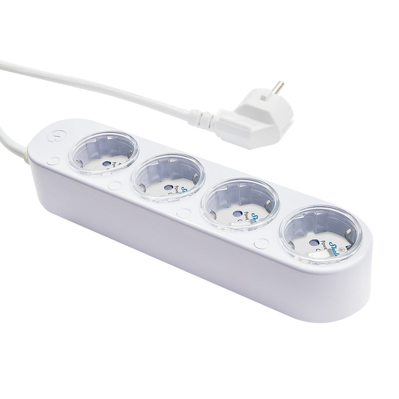 Prelungitor inteligent cu 4 prize și măsurare consum-Shelly Power Strip 4 Gen4 Alb