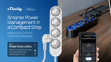 Prelungitor inteligent cu 4 prize și măsurare consum-Shelly Power Strip 4 Gen4 Alb