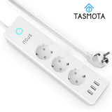 Prelungitor Smart Nous A5T, cu integrare prin Tasmota, 3 prize, 3 porturi USB