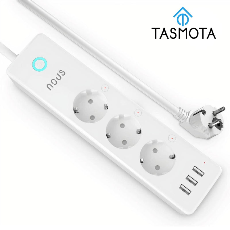 Prelungitor Smart Nous A5T, cu integrare prin Tasmota, 3 prize, 3 porturi USB