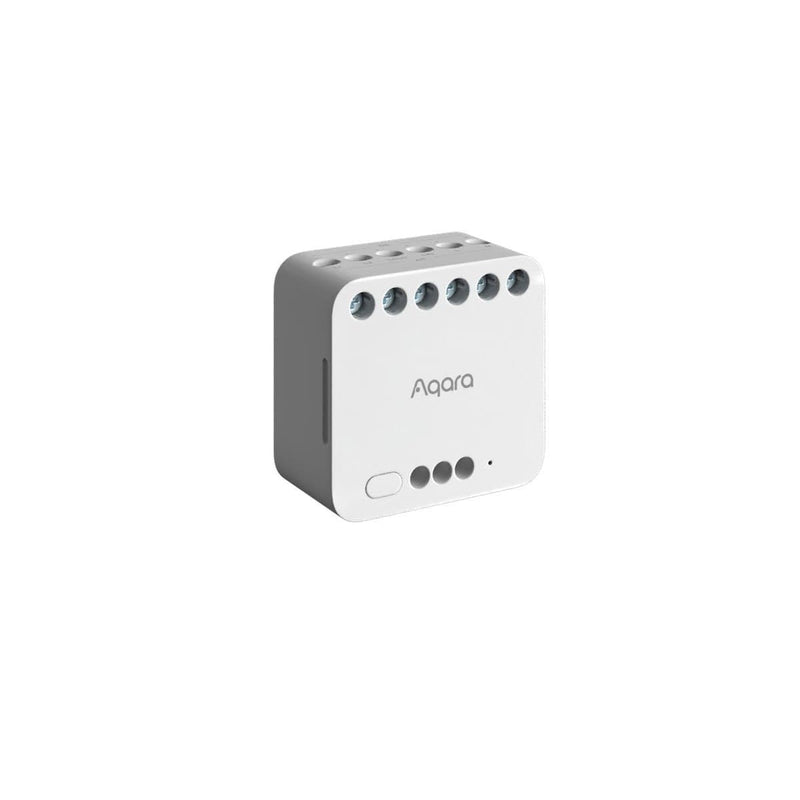 Releu inteligent cu 2 canale Aqara Dual Relay Module T2, Zigbee, monitorizare consum, dry contact