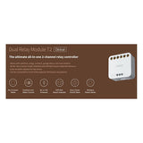 Releu inteligent cu 2 canale Aqara Dual Relay Module T2, Zigbee, monitorizare consum, dry contact