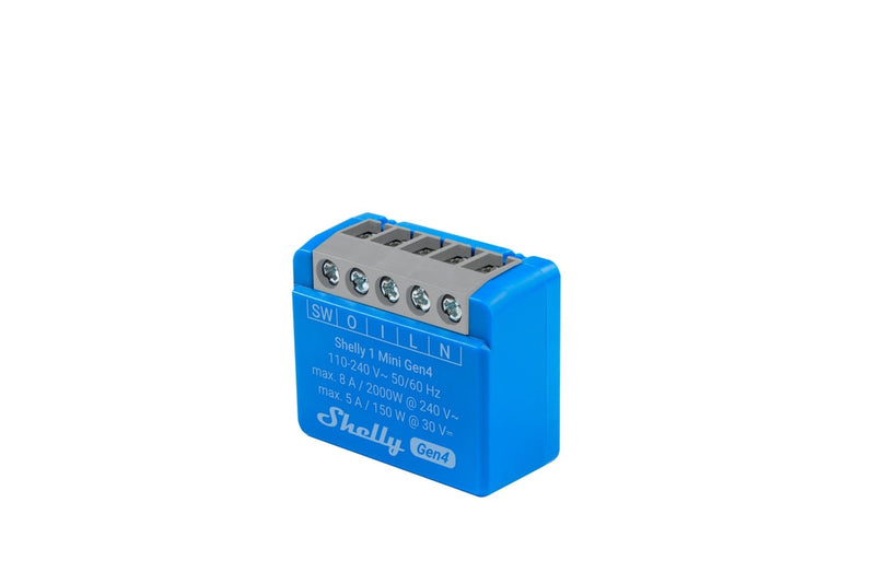 Releu inteligent Shelly 1 Mini GEN4, 1 canal, 8A, multiprotocol (WiFi, bluetooth, matter, zigbee), contact uscat