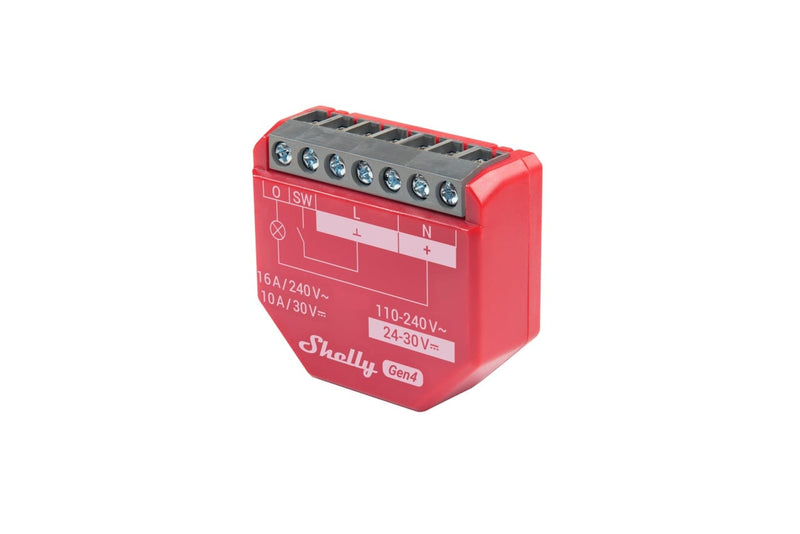 Releu inteligent Shelly 1PM GEN4, 1 canal, 16A, monitorizare consum, multiprotocol (WiFi, bluetooth, matter, zigbee) , integrare Home Assistant
