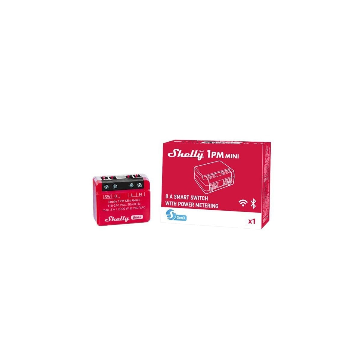 Releu inteligent Shelly 1PM Mini GEN3, 1 canal, 8A