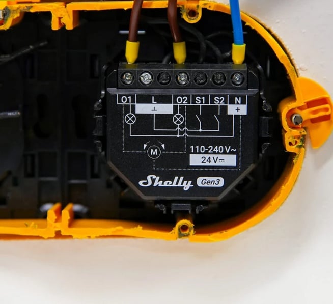 Releu inteligent Shelly 2PM GEN3, 2 canale, monitorizare consum, WiFi, Bluetooth, 2x10A