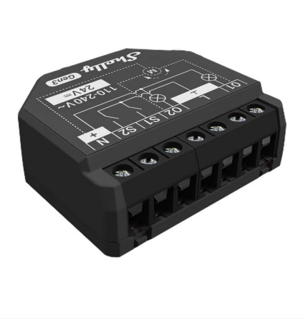 Releu inteligent Shelly 2PM GEN3, 2 canale, monitorizare consum, WiFi, Bluetooth, 2x10A