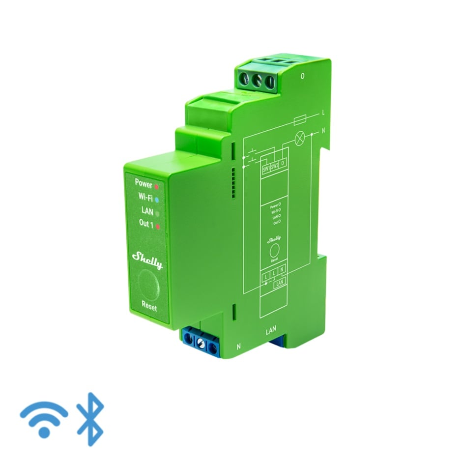 Releu inteligent Shelly PRO Dimmer 1PM, 1 canal, monitorizare consum, functie de dimming
