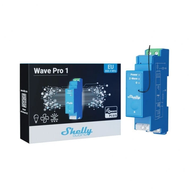 Releu inteligent Shelly Qubino Wave Pro 1, 16A, 1 canal, Z-Wave