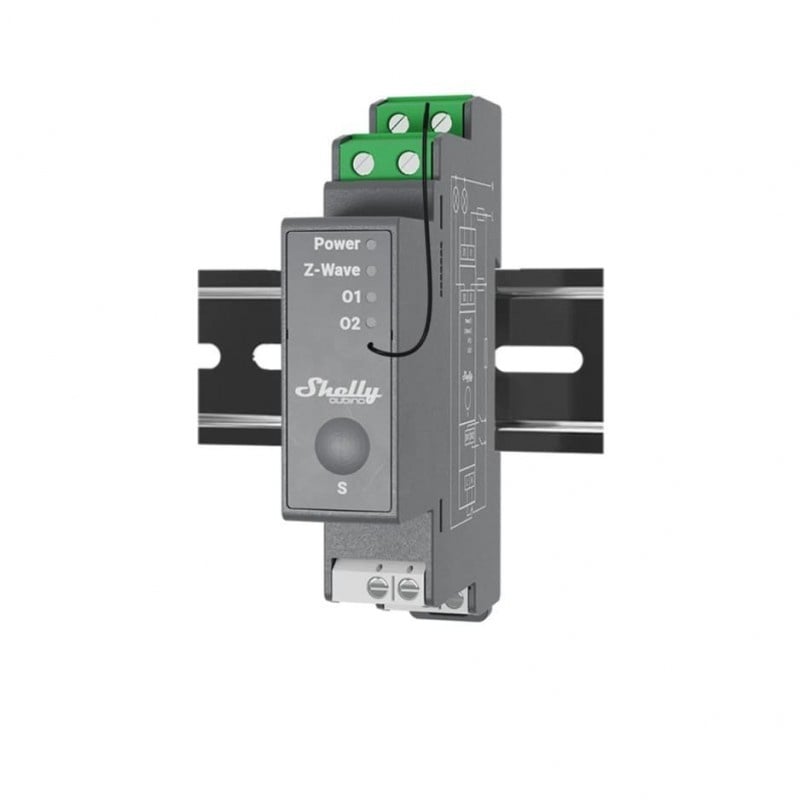 Releu inteligent Shelly Qubino Wave Pro 2, 16A, 2 canale, Z-Wave