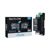 Releu inteligent Shelly Qubino Wave Pro 2PM, 16A, 2 canale, monitorizarea consumului, Z-Wave