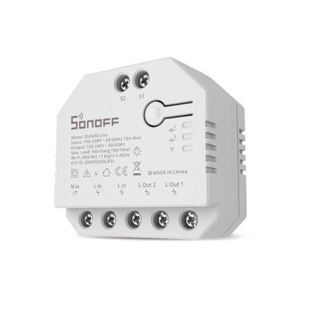 Releu inteligent Sonoff Dual R3 Lite , Wireless, 2 canale, Alb
