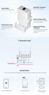 Releu inteligent WiFi Sonoff THR316, 230V/16A, contact uscat NO/NC