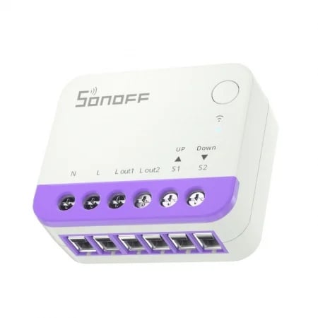 Releu smart WiFi pentru rulouri automatizate Sonoff MINI-RBS, 240W, 2.4 GHz, control aplicatie, compatibil Matter