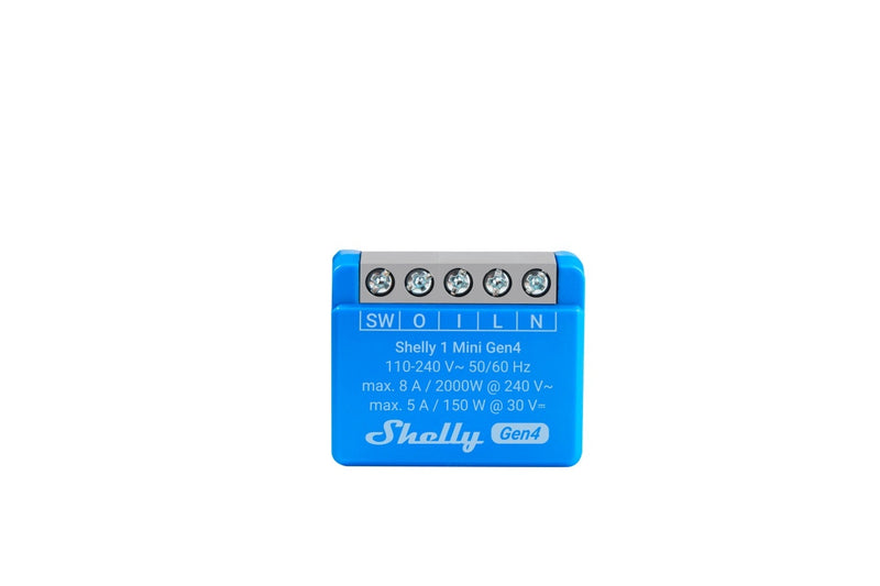 Resigilat - Releu inteligent Shelly 1 Mini GEN4, 1 canal, 8A, multiprotocol (WiFi, bluetooth, matter, zigbee), contact uscat (Copy 1)