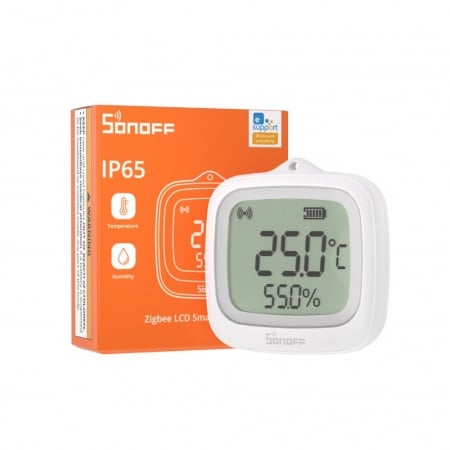 Senzor de temperatura si umiditate Sonoff SNZB-02WD, Zigbee 3.0