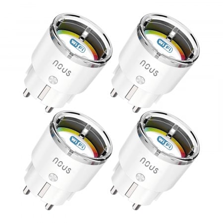 Set 4 prize inteligente Nous A1, Wi-Fi, 15A/3450W, Monitorizare energie , control vocal, compatibil Google Assistant, amazon alexa