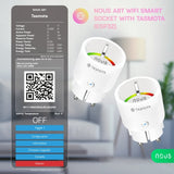 Set de 2 prize WiFi NOUS A8T, 10A - Tasmota, ESP32