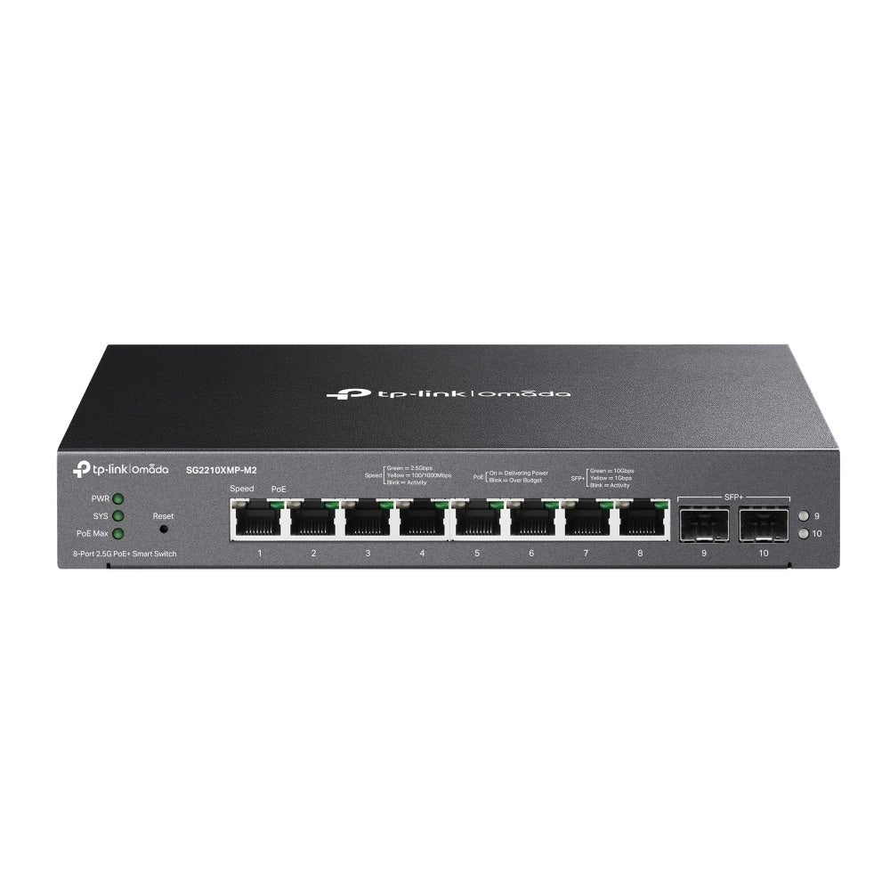 SG2210XMP-M2-Omada 8-Port 2.5GBASE-T and 2-Port 10GE SFP+ Smart Switch with 8-Port PoE+