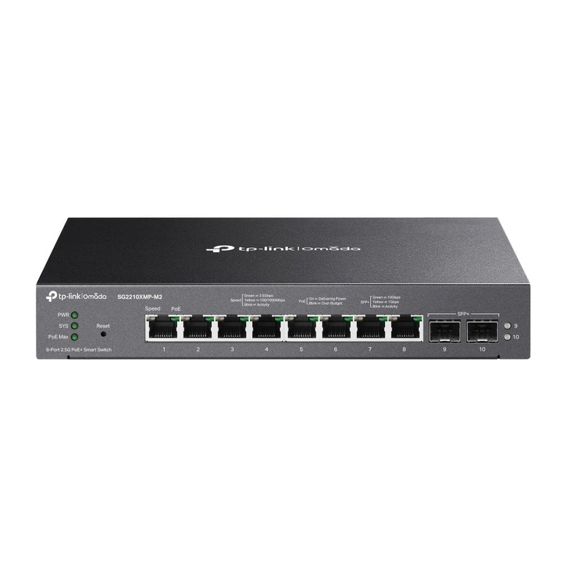 SG2210XMP-M2-Omada 8-Port 2.5GBASE-T and 2-Port 10GE SFP+ Smart Switch with 8-Port PoE+