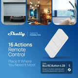 Shelly BLU RC Button 4 ZB – Telecomandă Inteligentă Zigbee 3.0, 4 Butoane, Control Scene și Dispozitive